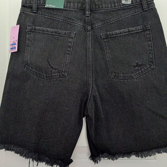 *NWT* Wild Fable Black Distressed, Bermuda, High Waist, Button Denim Shorts 8/29 - Picture 2 of 8
